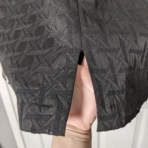 Worthington Shiny Classic Black Textured Back Slit Mini Pencil Skirt Size 12‎ - Picture 5 of 5